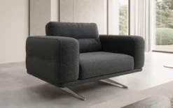 Designer Sofa-Sessel Torino mit Armlehnen in Bouclé