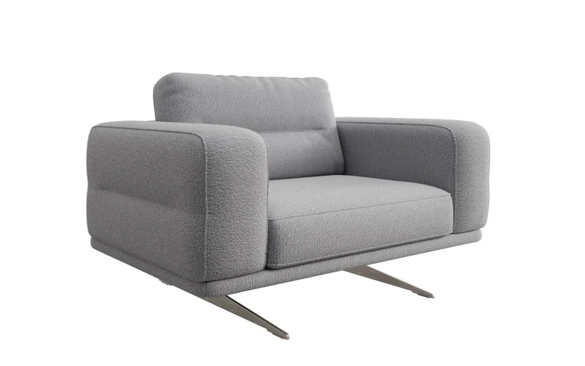 Designer Sofa-Sessel Torino mit Armlehnen in Bouclé