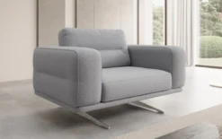 Designer Sofa-Sessel Torino mit Armlehnen in Bouclé
