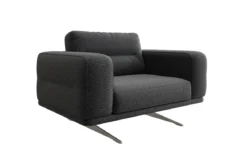 Designer Sofa-Sessel Torino mit Armlehnen in Bouclé