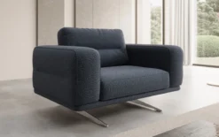 Designer Sofa-Sessel Torino mit Armlehnen in Bouclé