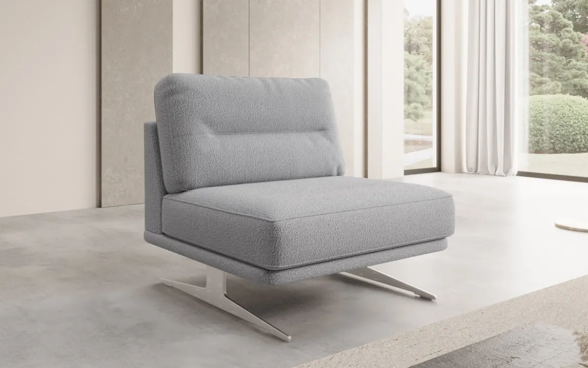 Designer Sofa-Sessel Torino ohne Armlehnen in Bouclé
