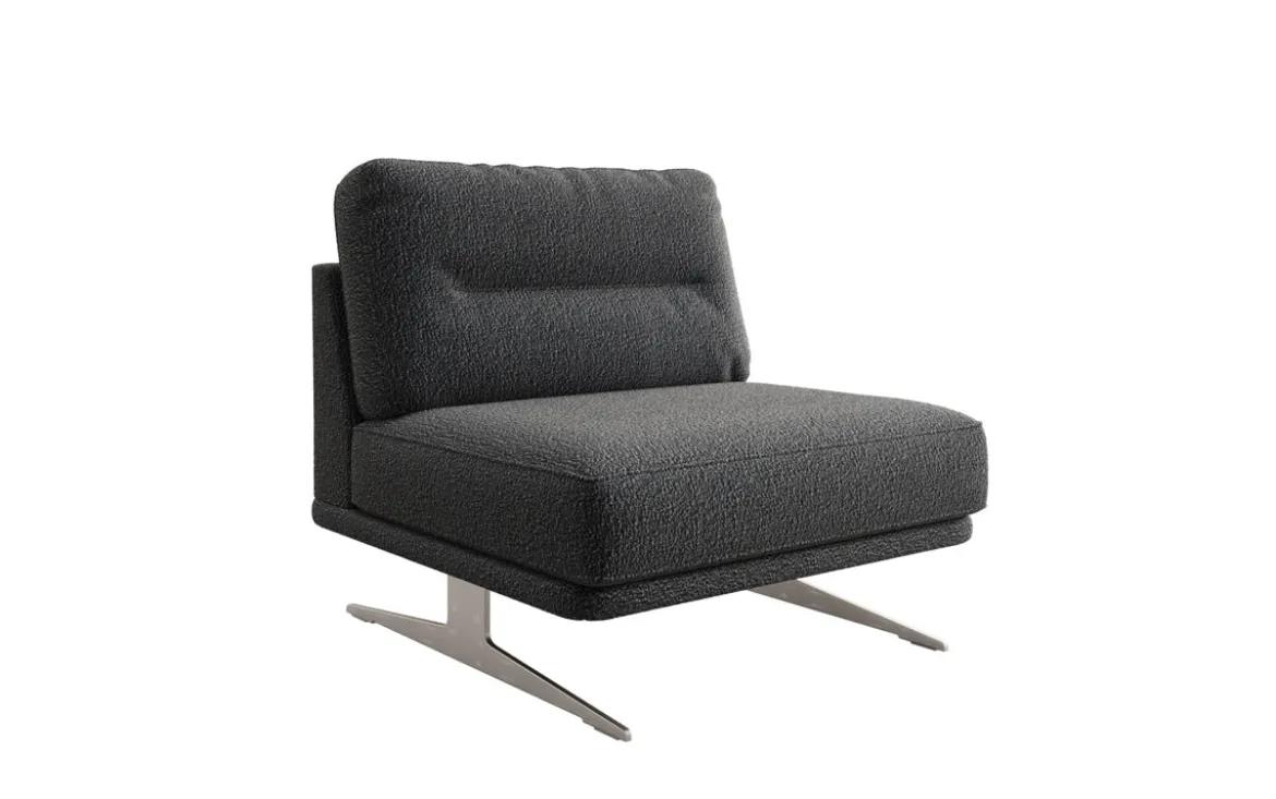Designer Sofa-Sessel Torino ohne Armlehnen in Bouclé