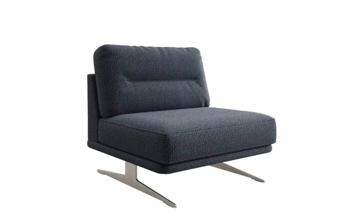 Designer Sofa-Sessel Torino ohne Armlehnen in Bouclé
