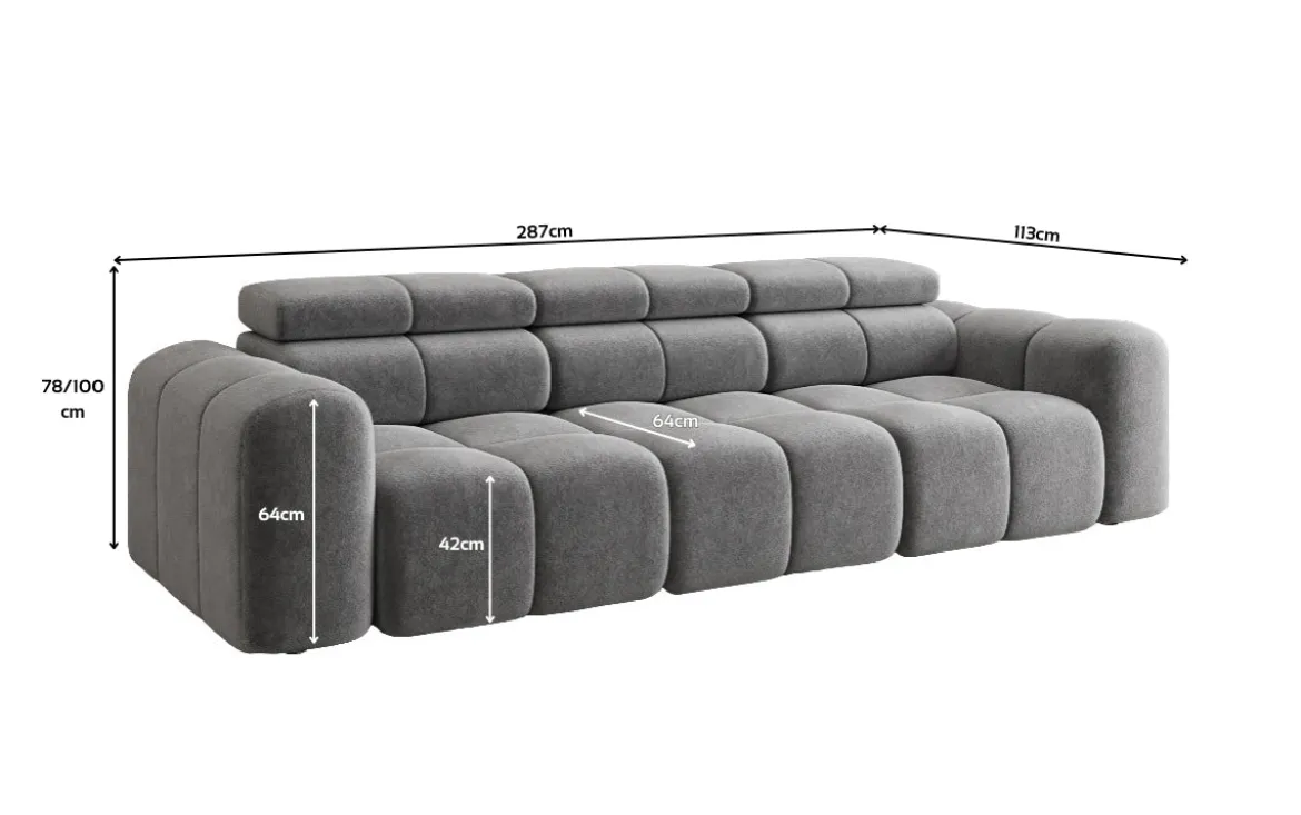 Designer Sofa 3 Sitzer Mia in Chenille