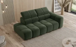 Designer Sofa 3-Sitzer mit Chaise Longue Mia in Chenille