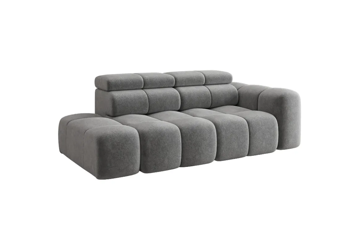 Designer Sofa 3-Sitzer mit Chaise Longue Mia in Chenille
