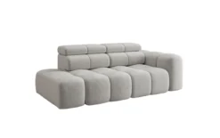 Designer Sofa 3-Sitzer mit Chaise Longue Mia in Chenille