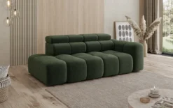 Designer Sofa 3-Sitzer mit Chaise Longue Mia in Chenille