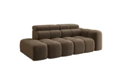 Designer Sofa 3-Sitzer mit Chaise Longue Mia in Chenille