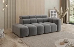 Designer Sofa 3-Sitzer mit Chaise Longue Mia in Chenille