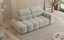 Designer Sofa 3-Sitzer mit Chaise Longue Mia in Chenille