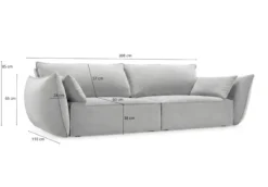 Designer Sofa 3 Sitzer Nuvola in Samt
