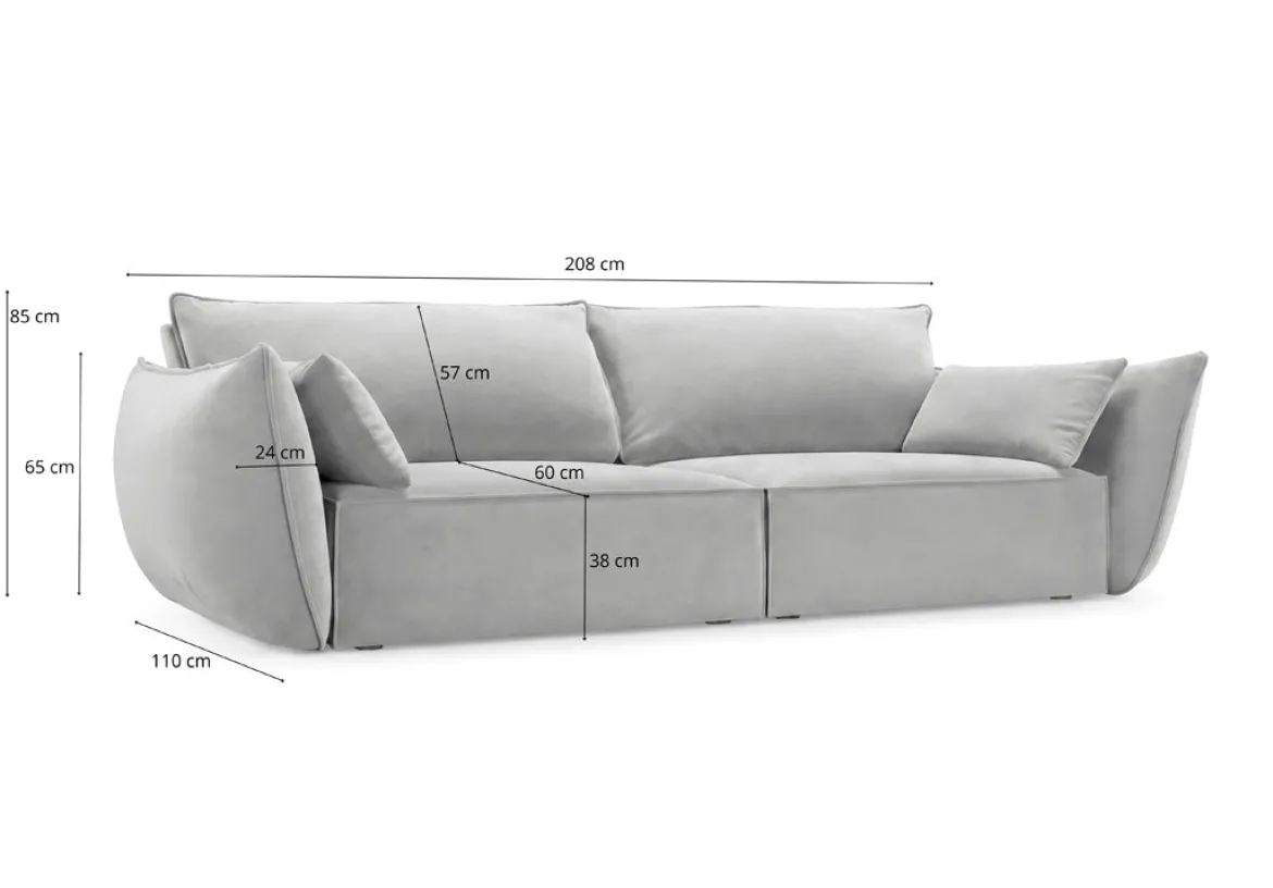 Designer Sofa 3 Sitzer Nuvola in Samt