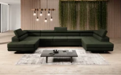 Designer Sofa Taormina mit Schlaf- und Klappfunktion in Bouclé