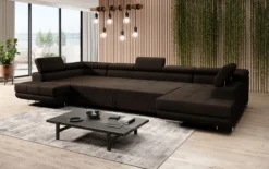 Designer Sofa Taormina mit Schlaf- und Klappfunktion in Bouclé