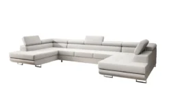 Designer Sofa Taormina mit Schlaf- und Klappfunktion in Bouclé