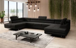 Designer Sofa Taormina mit Schlaf- und Klappfunktion in Bouclé