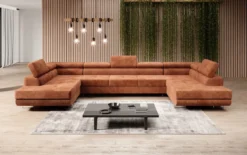 Designer Sofa Taormina mit Schlaf- und Klappfunktion in Cord