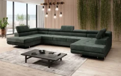 Designer Sofa Taormina mit Schlaf- und Klappfunktion in Cord