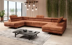 Designer Sofa Taormina mit Schlaf- und Klappfunktion in Cord