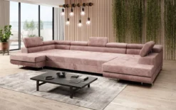 Designer Sofa Taormina mit Schlaf- und Klappfunktion in Cord