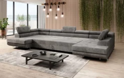 Designer Sofa Taormina mit Schlaf- und Klappfunktion in Cord