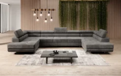 Designer Sofa Taormina mit Schlaf- und Klappfunktion in Cord