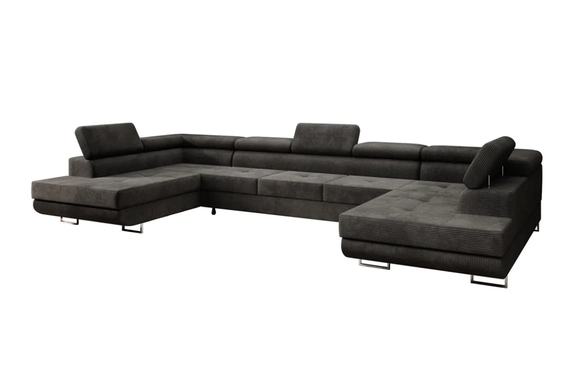 Designer Sofa Taormina mit Schlaf- und Klappfunktion in Cord