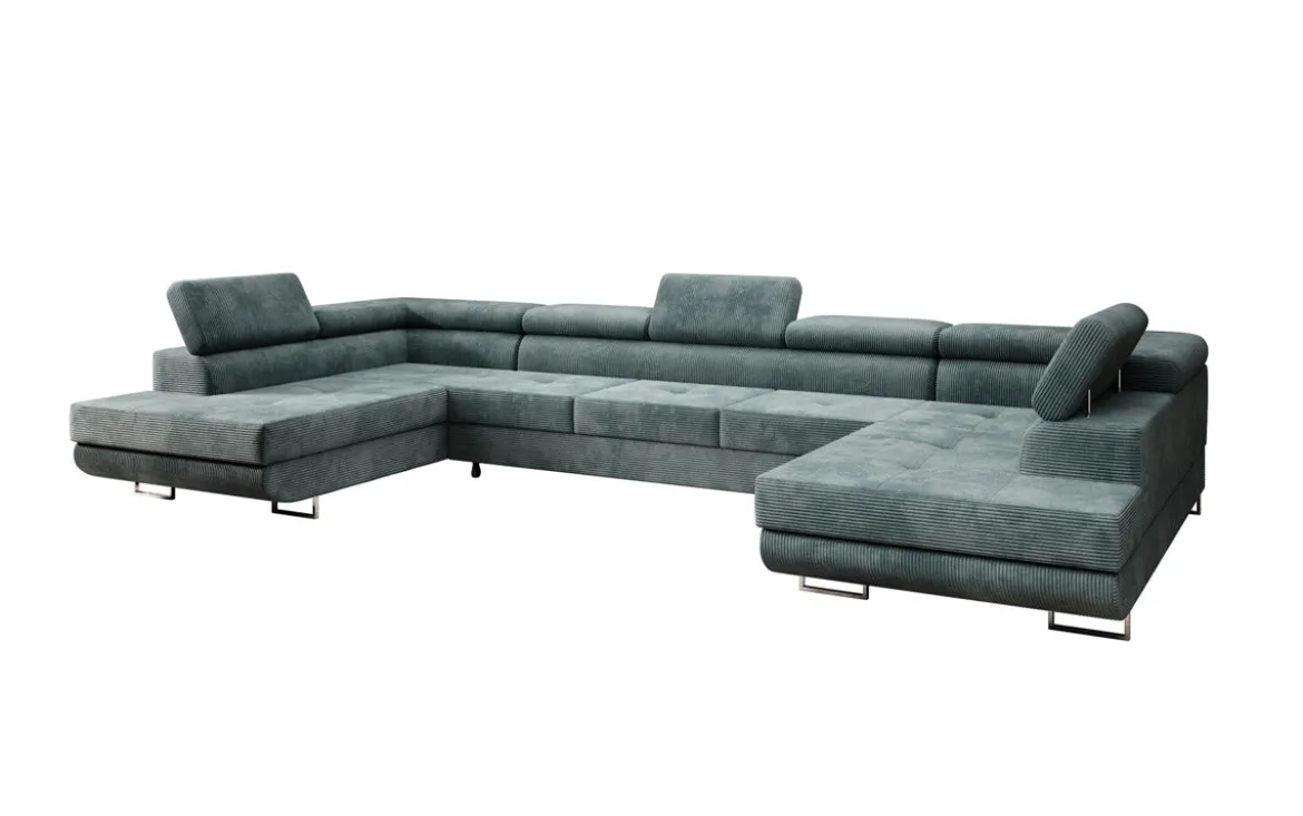 Designer Sofa Taormina mit Schlaf- und Klappfunktion in Cord