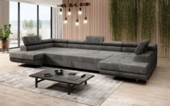 Designer Sofa Taormina mit Schlaf- und Klappfunktion in Cord