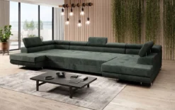 Designer Sofa Taormina mit Schlaf- und Klappfunktion in Cord