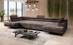 Designer Sofa Taormina mit Schlaf- und Klappfunktion in Cord