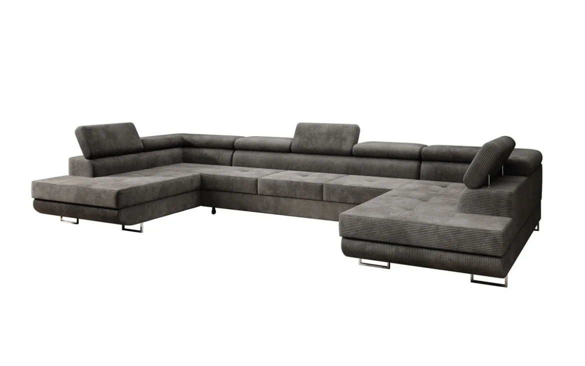 Designer Sofa Taormina mit Schlaf- und Klappfunktion in Cord