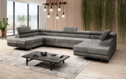 Designer Sofa Taormina mit Schlaf- und Klappfunktion in Cord