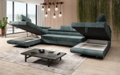 Designer Sofa Taormina mit Schlaf- und Klappfunktion in Cord
