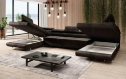 Designer Sofa Taormina mit Schlaf- und Klappfunktion in Samt