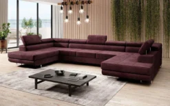 Designer Sofa Taormina mit Schlaf- und Klappfunktion in Samt