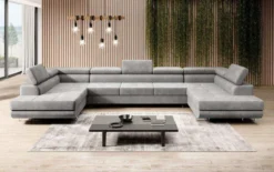Designer Sofa Taormina mit Schlaf- und Klappfunktion in Samt