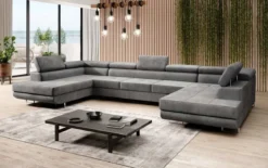 Designer Sofa Taormina mit Schlaf- und Klappfunktion in Samt