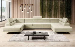 Designer Sofa Taormina mit Schlaf- und Klappfunktion in Samt