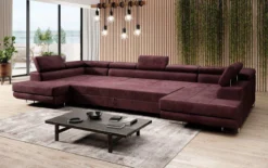 Designer Sofa Taormina mit Schlaf- und Klappfunktion in Samt