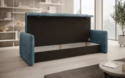 Designer Sofa Tilo Slim mit Schlaf- und Klappfunktion aus Cord