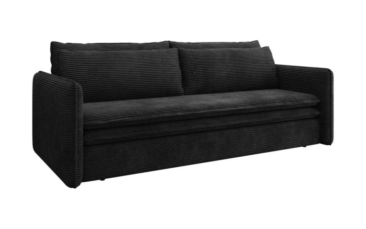 Designer Sofa Tilo Slim mit Schlaf- und Klappfunktion aus Cord