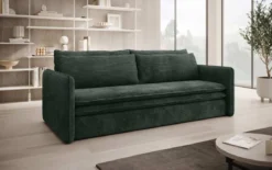 Designer Sofa Tilo Slim mit Schlaf- und Klappfunktion aus Cord