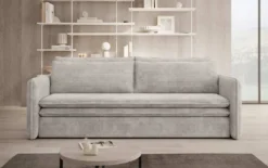 Designer Sofa Tilo Slim mit Schlaf- und Klappfunktion aus Cord
