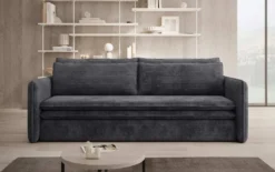 Designer Sofa Tilo Slim mit Schlaf- und Klappfunktion aus Cord