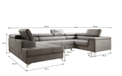 Designer Sofa Torino mit Schlaf- und Klappfunktion