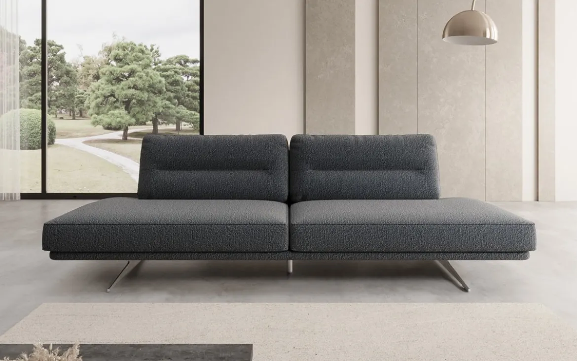 Designer Sofa Torino 3 Sitzer Open in Bouclé