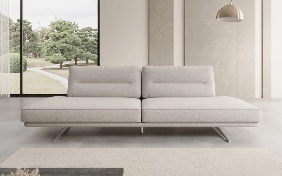 Designer Sofa Torino 3 Sitzer Open in Bouclé